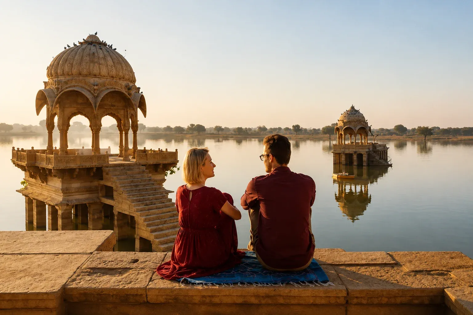 Sunset at Gadisar Lake Jaisalmer, Rajasthan